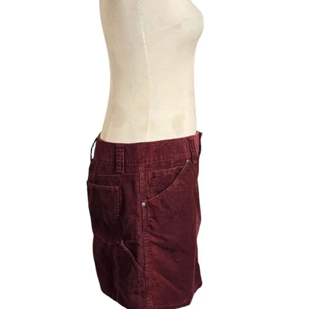 J. CREW Burgundy Corduroy Cargo Mini skirt